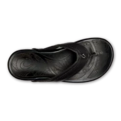 Olukai Hiapo Men's Leather Beach Sandals Lava Rock Footwear