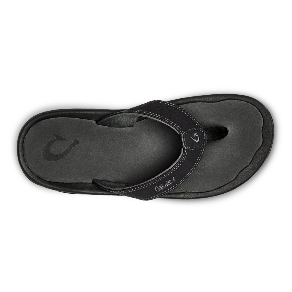 Olukai 'Ohana Men's Beach Sandals Black/Dk Shadow 2 Olukai 'Ohana Men's Beach Sandals Black/Dk Shadow