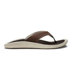 Olukai Ulele Men's Beach Sandals Dark Wood