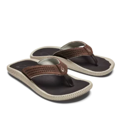 Olukai Ulele Men's Beach Sandals Dark Wood 8 Olukai Ulele Men's Beach Sandals Dark Wood