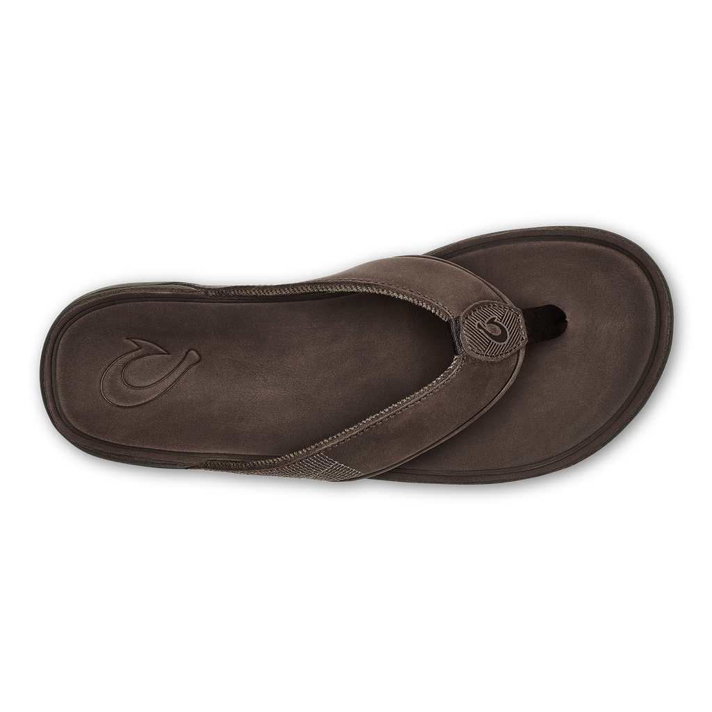 Olukai Tuahine Men's Leather Beach Sandals Dark Wood 3 Olukai Tuahine Men's Leather Beach Sandals Dark Wood