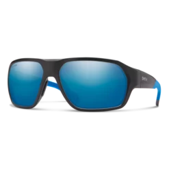 Smith Deckboss Matte Black And Blue ChromaPop Glass Polarized Blue Mirror Sunglasses