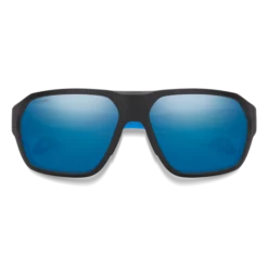 Smith Deckboss Matte Black And Blue ChromaPop Glass Polarized Blue Mirror Sunglasses