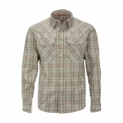 Simms Fishing Products Simms Brackett Fishing Shirt Dark Stone Classic Plaid Shirts
