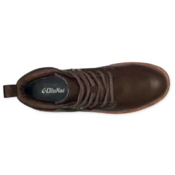 Olukai Kilakila Men's Leather Boot Dark Wood Footwear 6 Olukai Kilakila Men's Leather Boot Dark Wood Footwear