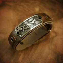 Sight Line Provisions Lost Cast Collection - Sight Line Provisions X David Mangum Edition Bracelet Bronze On Horween Brown