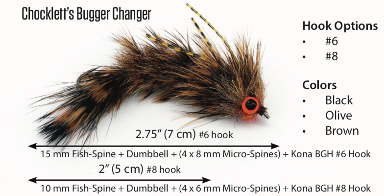 Flymen Chocklett's Bugger Game Changer Brown Flies 2 Flymen Chocklett's Bugger Game Changer Brown Flies