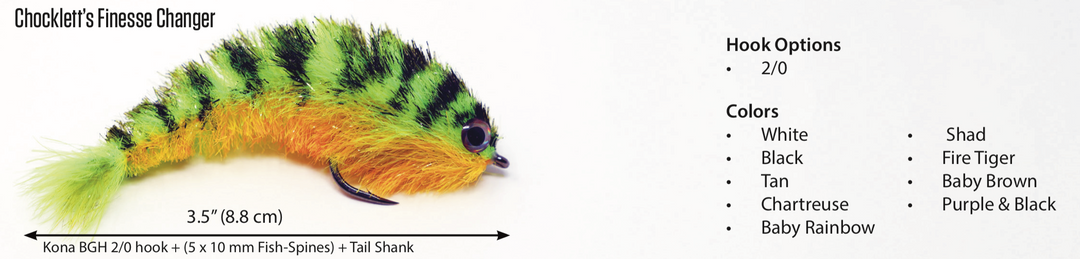 Flymen Flies Chocklett's Finesse Changer Shad 2 Flymen Flies Chocklett's Finesse Changer Shad