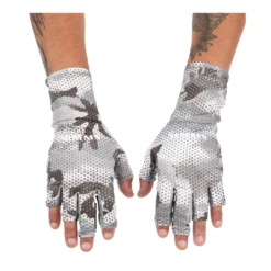 Simms Fishing Products Simms Bugstopper Sunglove Hex Flo Camo Steel Gloves