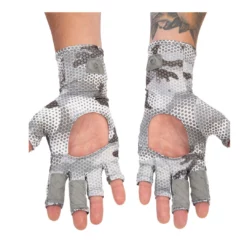 Simms Fishing Products Simms Bugstopper Sunglove Hex Flo Camo Steel Gloves