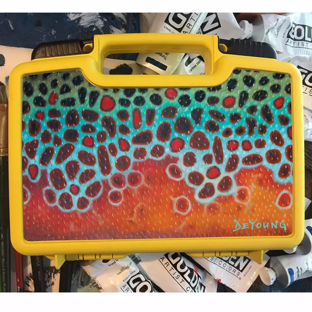 DeYoung Fly Boxes Cliff's Bugger Beast Jr Brown Trout Flank 1 DeYoung Fly Boxes Cliff's Bugger Beast Jr Brown Trout Flank