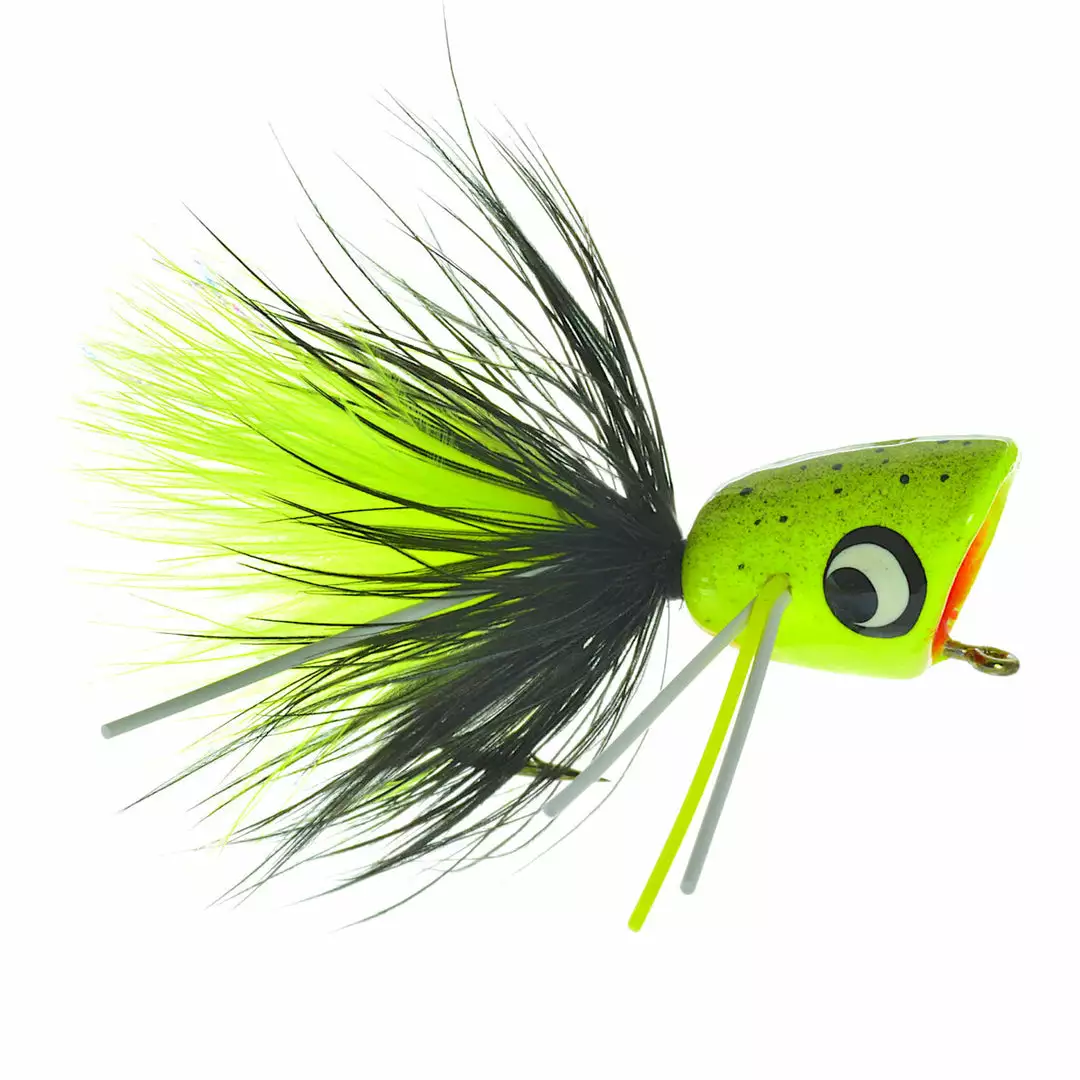Umpqua Feather Merchants Umpqua Bass Popper Chartreuse Splatter Flies 1 Umpqua Feather Merchants Umpqua Bass Popper Chartreuse Splatter Flies