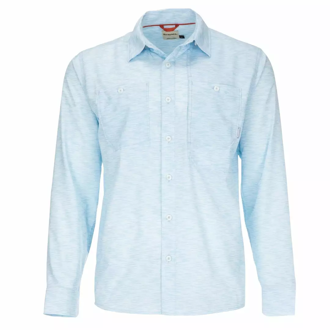 Simms Fishing Products Shirts Simms Double Haul LS Shirt Sky Texture Wave Print 1 Simms Fishing Products Shirts Simms Double Haul LS Shirt Sky Texture Wave Print