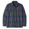 SALE Patagonia Men's Organic Cotton Midweight Fjord Flannel Shirt Edge Black