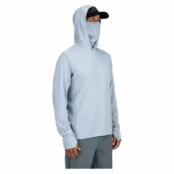 Simms Fishing Products Shirts Simms SolarFlex Guide Cooling Hoody Steel Blue