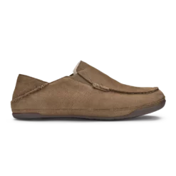 Olukai Kipuka Hulu Men's Leather Slippers Toffee Footwear