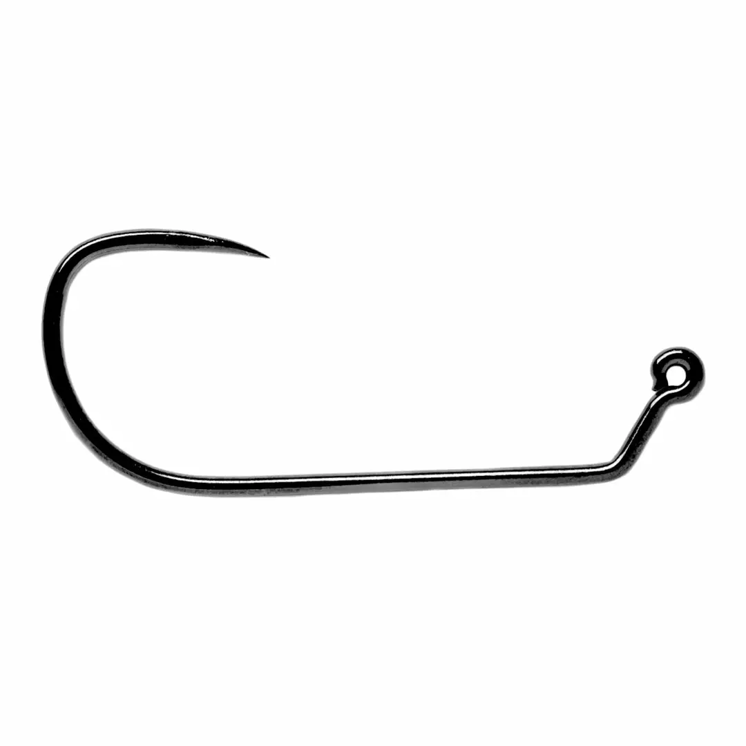 Hooks Fulling Mill Jig Force Long Black Nickel Barbless Hook 50pk 1 Hooks Fulling Mill Jig Force Long Black Nickel Barbless Hook 50pk
