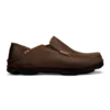 Olukai Moloa Men's Leather Slip-On Shoes Dark Wood / Dark Java
