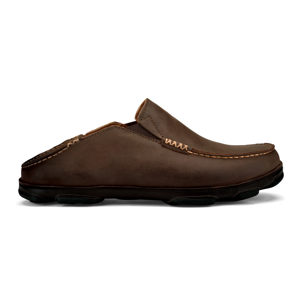 Olukai Moloa Men's Leather Slip-On Shoes Dark Wood / Dark Java 2 Olukai Moloa Men's Leather Slip-On Shoes Dark Wood / Dark Java