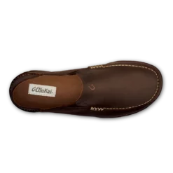 Olukai Moloa Men's Leather Slip-On Shoes Dark Wood / Dark Java 8 Olukai Moloa Men's Leather Slip-On Shoes Dark Wood / Dark Java