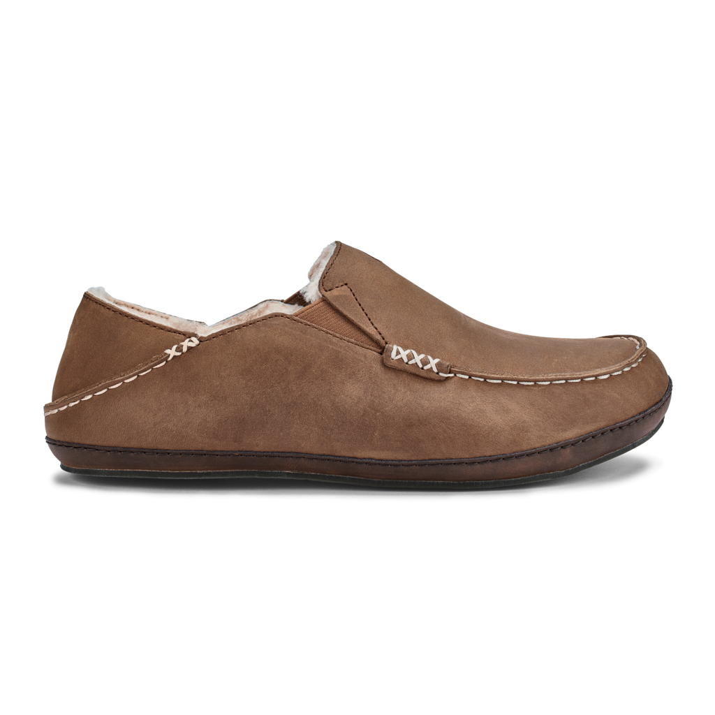 Footwear Olukai Moloa Men's Leather Slippers Toffee / Dark Wood 1 Footwear Olukai Moloa Men's Leather Slippers Toffee / Dark Wood