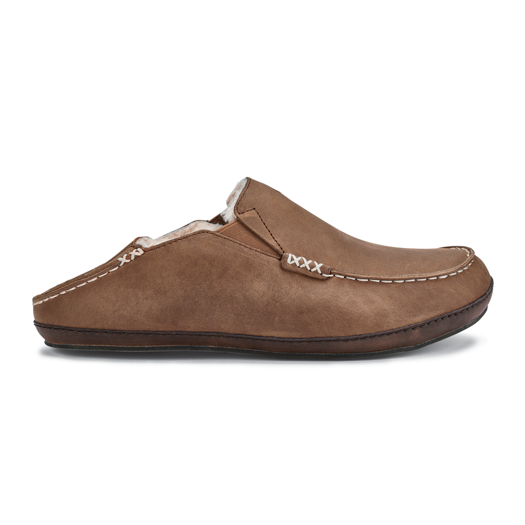 Footwear Olukai Moloa Men's Leather Slippers Toffee / Dark Wood 2 Footwear Olukai Moloa Men's Leather Slippers Toffee / Dark Wood