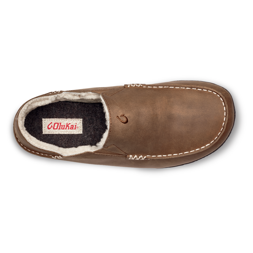 Footwear Olukai Moloa Men's Leather Slippers Toffee / Dark Wood 4 Footwear Olukai Moloa Men's Leather Slippers Toffee / Dark Wood
