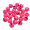 Fulling Mill Beads, Cones, Eyes Slotted Tungsten Bead Painted Fluorescent Pink