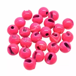 Fulling Mill Beads, Cones, Eyes Slotted Tungsten Bead Painted Fluorescent Pink