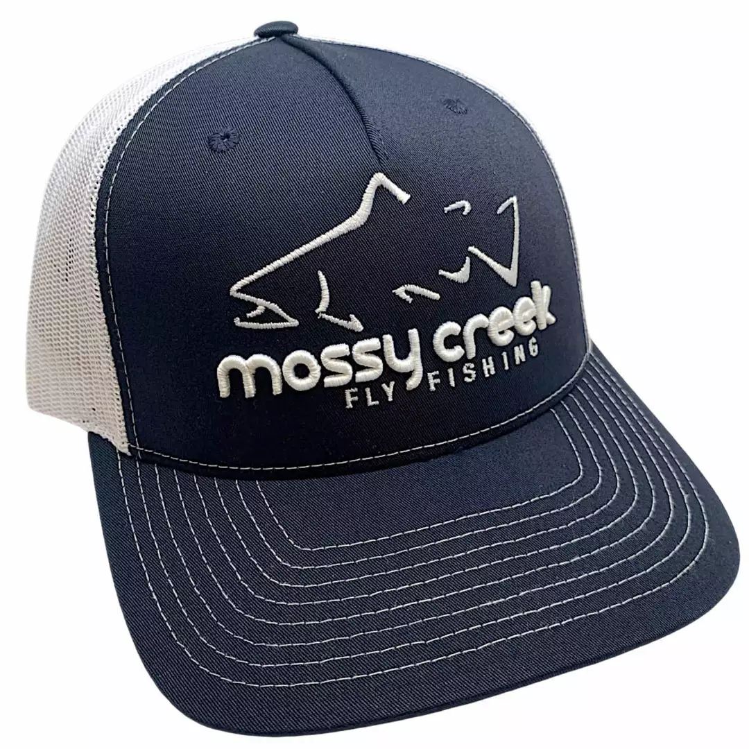 Mossy Creek Fly Fishing Mossy Creek Logo Trucker Navy White 1 Mossy Creek Fly Fishing Mossy Creek Logo Trucker Navy White